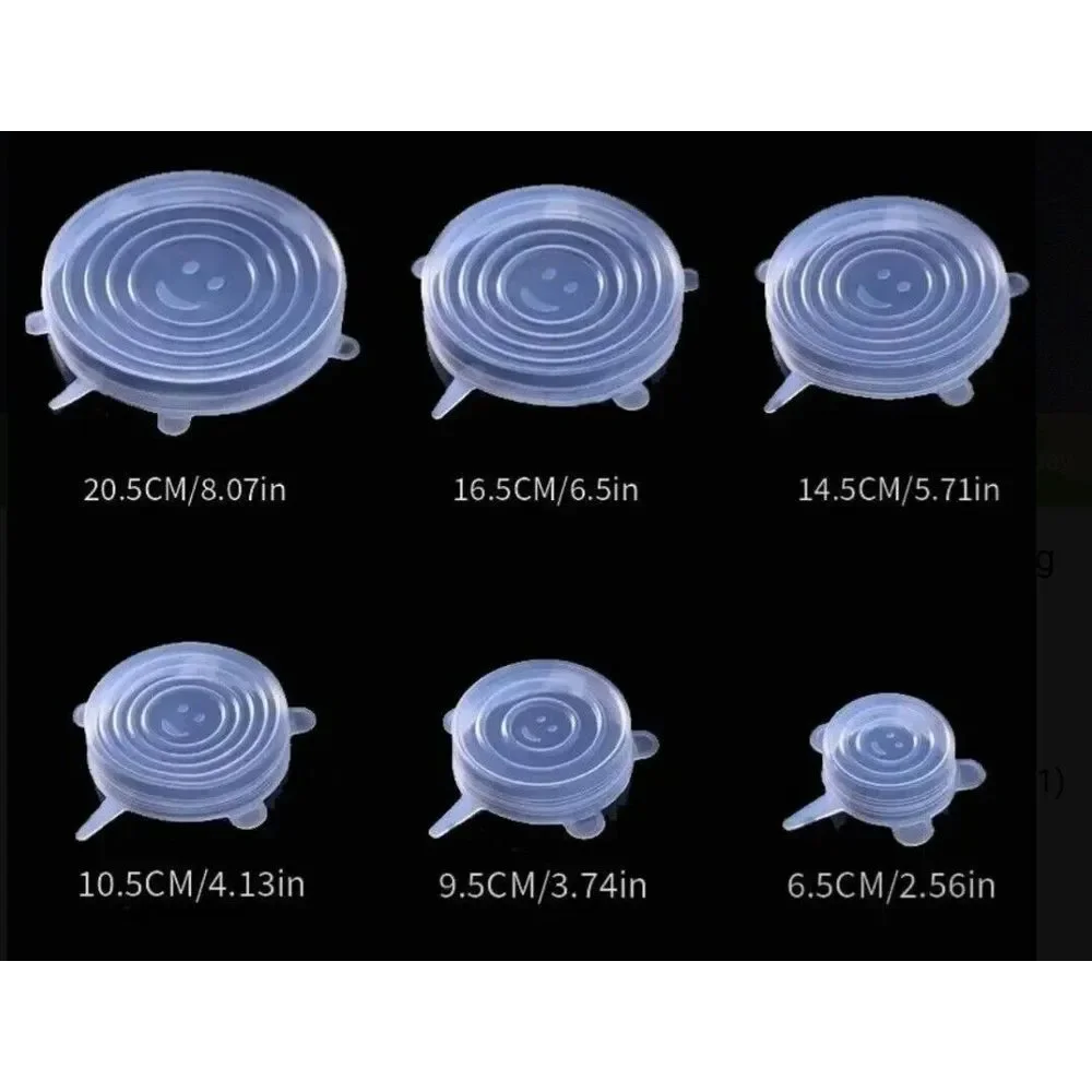 6pcs, Silicone Elastic Cover, Universal Silicone Food Packaging Bowl & Pot Cover
